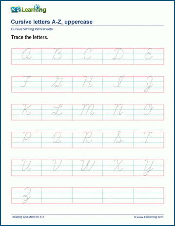 Cursive letters A-Z worksheet