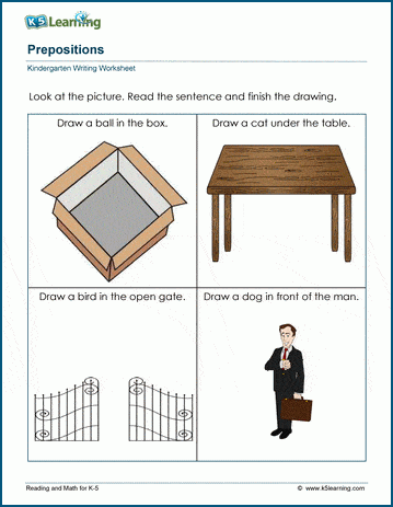 Location prepositions worksheet