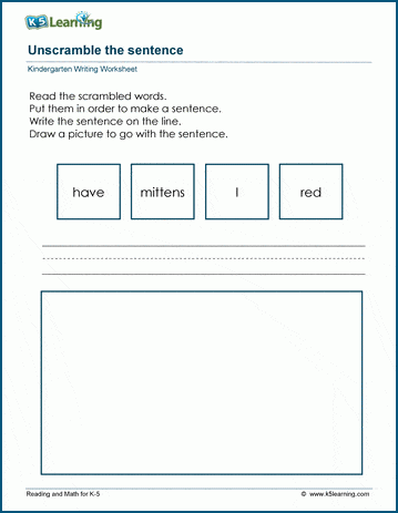 Read, trace and write sentences worksheet