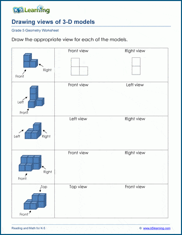 3-D Models Worksheets