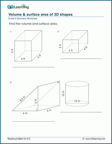 Sample Grade 6 Geometry Worksheet
