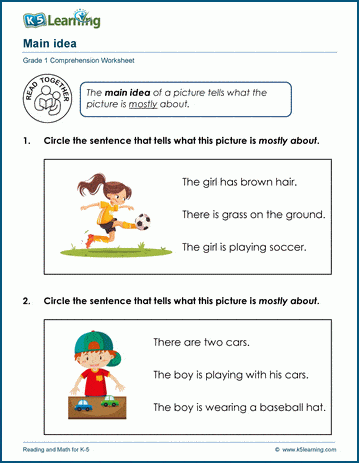Sample Main Idea & Details Worksheet